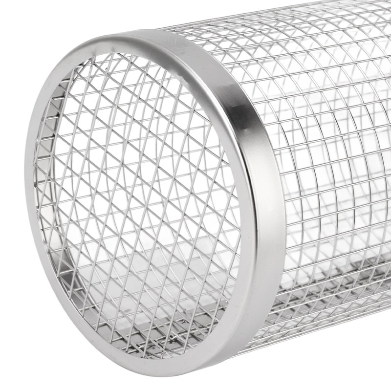 BBQ Net Tube Rolling Grilling Basket Stainless Steel Wire Mesh