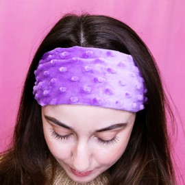 FROG SAC 2 Warm Winter Headband Pack, Soft Wide Headbands for Girls, Cute Little Girl Hair Accessories, Purple and Pink Head Bands for Kids, Stretch Elastic Warm Fuzzy Fleece Turban Headwraps