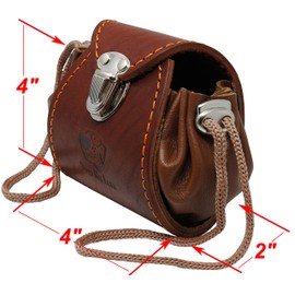 Dogs My Love Genuine Leather Training Treat Bag Waist Attachment Pouch and Belt Loop Brown