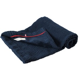 Bloom Imabari Throw Blanket, Avenir, Approx. 38.6 x 27.6 inches (98 x 70 cm), Made in Japan, 100% Cotton, Washable, Reversible, Sheep-treated Throw Blanket (Navy)