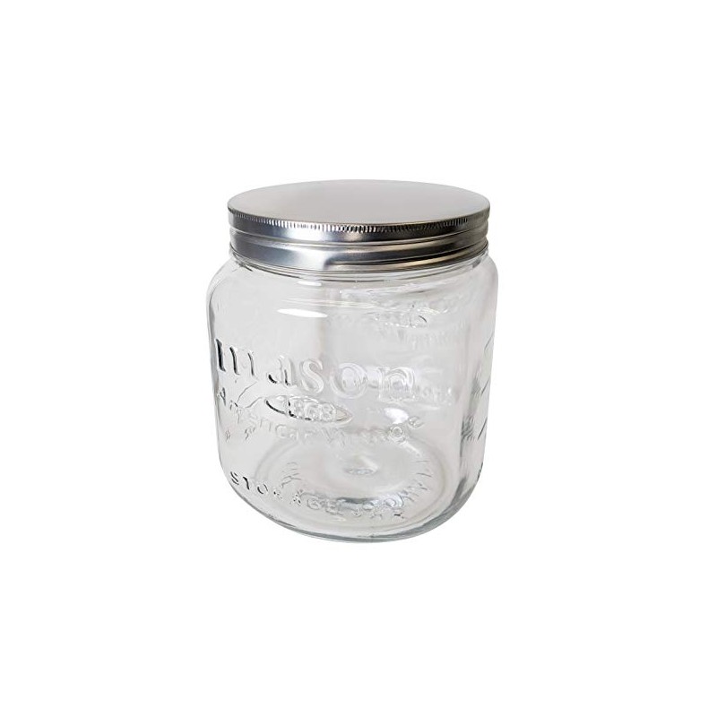 Grant Howard Jumbo Mason Embossed Glass Storage Jar, 92 Ounces,