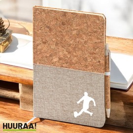 Huuraa Notebook Football Gift DIN A5 80 Sheets Including Ballpoint Pen Football Gift Idea