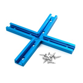 POWERTEC 71209V 3" T-Track Intersection Kit with Predrilled Mounting Holes & Wood Screws, for Universal T Track, Aluminum T Track Accessories for Woodworking Jigs and Fixtures