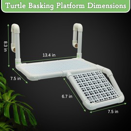 Fhiny Hanging Turtle Basking Platform, Plastic Turtle Dock Basking Area Reptile Floating Dock Climbing Ramp for Aquatic Turtles Tortoise Tank Accessories Decor for Lizard Gecko Hermit Crab