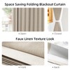 Folding Pleated Extra Wide Room Divider Blackout Curtains for Living