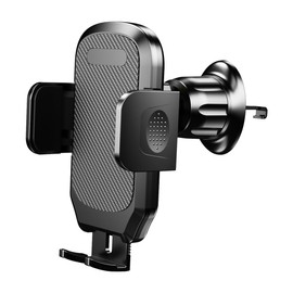 BESULEN Car Phone Holder with Metal Hook Clip, Hands Free Vehicle Air Vent Cell Phone Mount, Auto Windshield Dashboard Smartphones Mount Clamp, Universal for SUV, Truck, RV (Carbon Fiber Black)