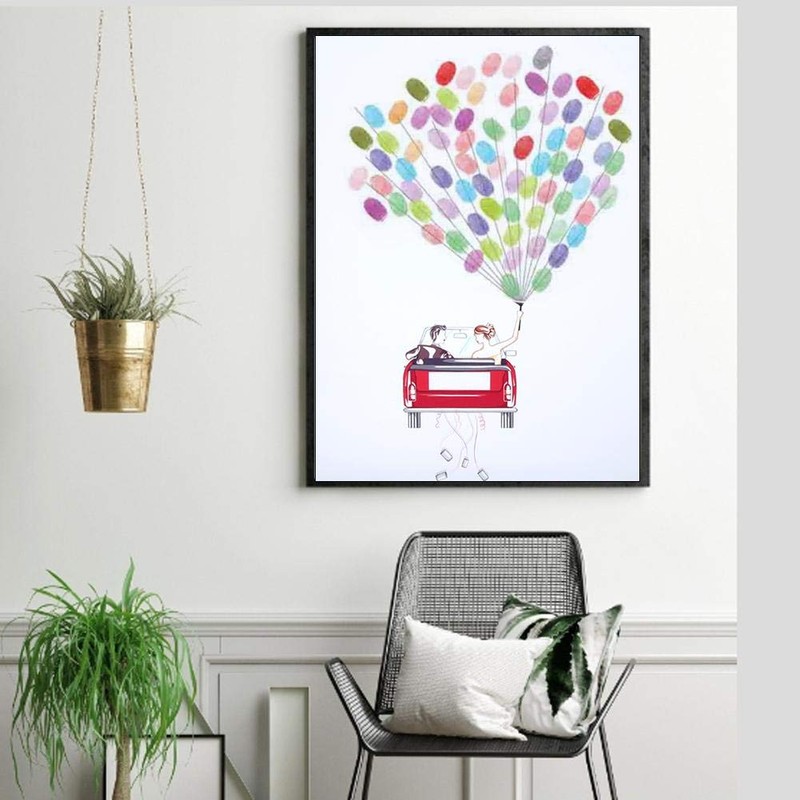 Fdit Fingerprint Guest Book Fingerprint Tree Canvas Creative DIY Fingerprint