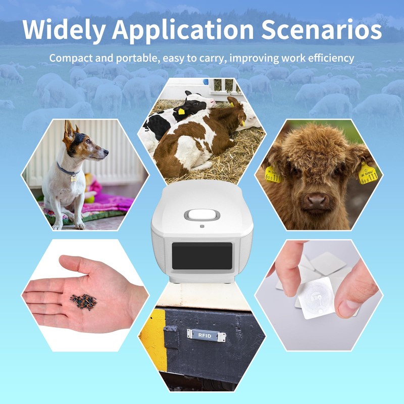 NETUM Bluetooth Pet Microchip Scanner Portable Wireless RFID EMID Microchip