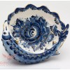 Gzhel Porcelain Caviar server bowl holder plate Sturgeon Acipenser Hand