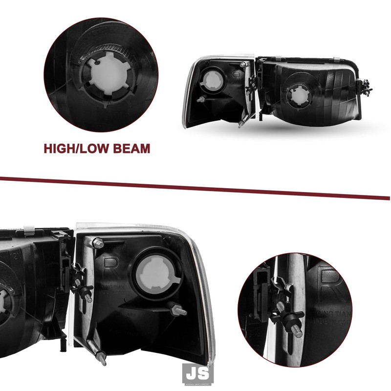 JSBOYAT Headlight Assembly for 93 94 95 96 97 Ford