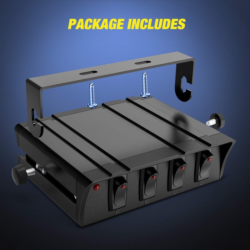 Nilight 4 Gang Rocker Switch Box SPST Toggle Panel 12V