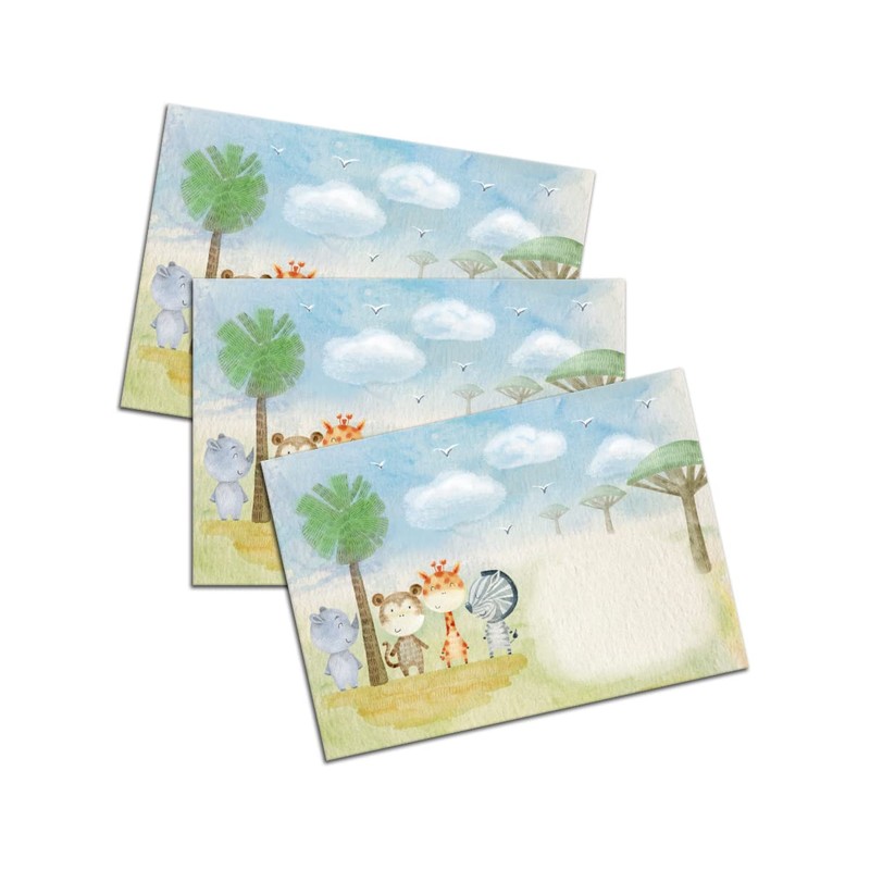 Stationery Set for Girls and Boys Animals Monkey Zebra Giraffe