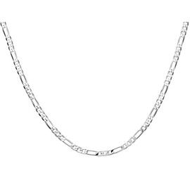 Cutesmile Fashion Jewelry 16-30 Inches Figaro Chain Necklace 4MM 925 Sterling Silver Figaro Link Chain for Men Women (30 Inches)