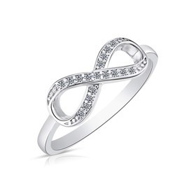 TILO JEWELRY 925 Sterling Silver Forever Infinity Ring with CZ (9)
