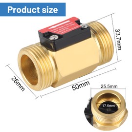 SWAWIS Pack of 2 G3/4 Water Flow Sensor, Flow Sensor Water 3/4 Inch Flow Meter, Water Flow Hall Sensor Flow Switch, Water Flow Switch, 1-30 L/min