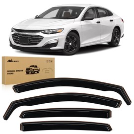 Nilight in-Channel Window Visors for Malibu 2016 2017 2018 2019 2020 2021 2022 2023 2024, Window Rain Guards, Original Window Deflectors-4PCS