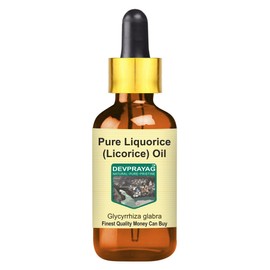 Devprayag Pure Liquorice (Licorice) Oil (Glycyrrhiza glabra) with Glass Dropper Natural Therapeutic Grade 50ml (1.69 oz)