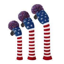 Knitted Pom Pom Golf Headwear Set for Driver Wood, Fairway and Utilities, Driver Headcases, Wooden Headcases, Other Club Headcovers