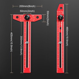 IMeanTop Woodworking Adjustable t Square 13'' Aluminum Alloy Folding Scriber Marking Line Ruler Multi Angle Finder Tool Carpenter Square Ruler for Measure Angles,Draw Lines,Length Measurement