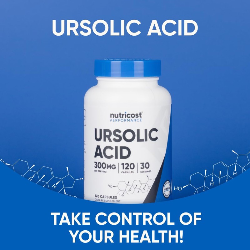 Nutricost Ursolic Acid 300mg, 120 Capsules - Vegetarian, Non GMO,