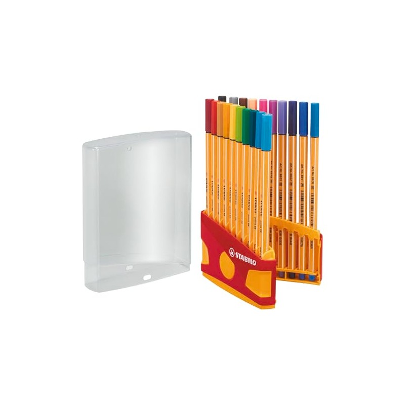 STABILO Point 88 - Set con 20 Rotuladores Estuche Rigido