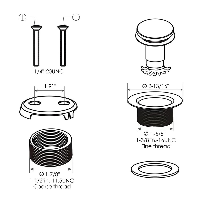 Yaseingoo Matte Black Bathtub Drain Stopper and Overflow Kit, Solid