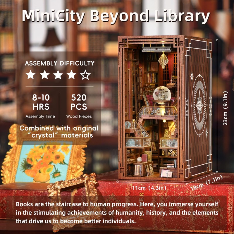 MiniCity MiniCity Book Nook Kit, DIY Miniature Dollhouse Booknook Kit,