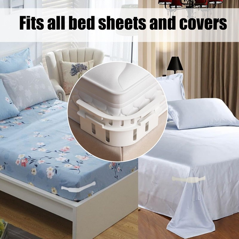 Vxcvzv Sheet Locks Mattress Corner Clips,4PCS White Plastic Bedding Sheet