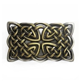 LKMY Western Belt Buckle American Indian Style,Celtic Cross Knot Mesh Design (cross 4)