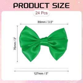 PATIKIL 24 Pcs Ribbon Bows for Gift Wrapping 3.5" Satin Ribbon Bowknot with Twist Ties for Crafts Treat Bag Bridal Shower Thanksgiving Wedding Decor, Green