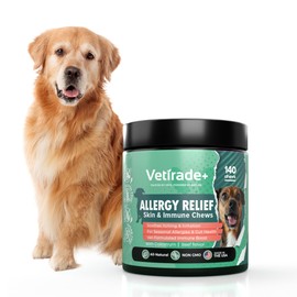 140 Dog probiotics Soft Chews, Gut Health, Natural Immune Boost with Vitamin C and Bee Pollen, Seasonal Allergy Support with Colostrum, Vet-Formulated, Soothes Itching, Hot Spots and Irritation