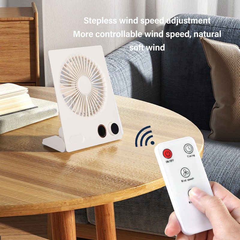 Ultra Thin Table Fan Desktop Flat Battery Operated Standing Hanging