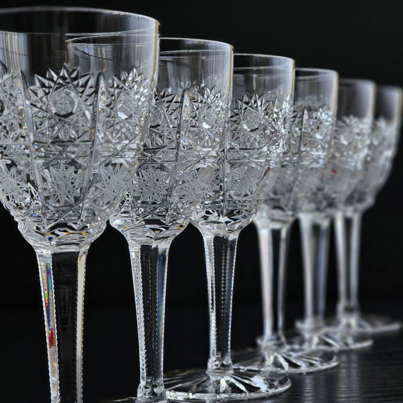 Bohemian Czech 4½ oz (130 ml) Crystal Wine Glass Hand