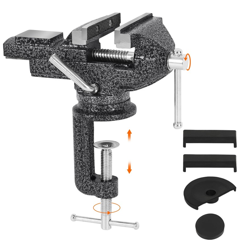 GOXAWEE Universal Bench Vise, 3.15 Inch Table Clamp, 360° Swivel