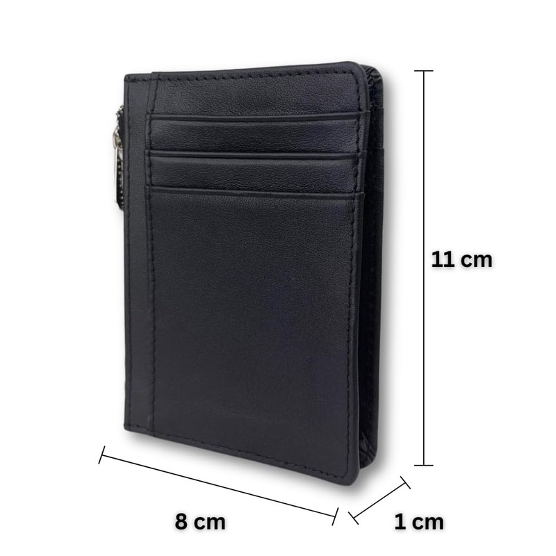 Frentree Kartenetui aus 100% Leder, RFID-Schutz, Mini-Geldbörse für Karten, Scheine