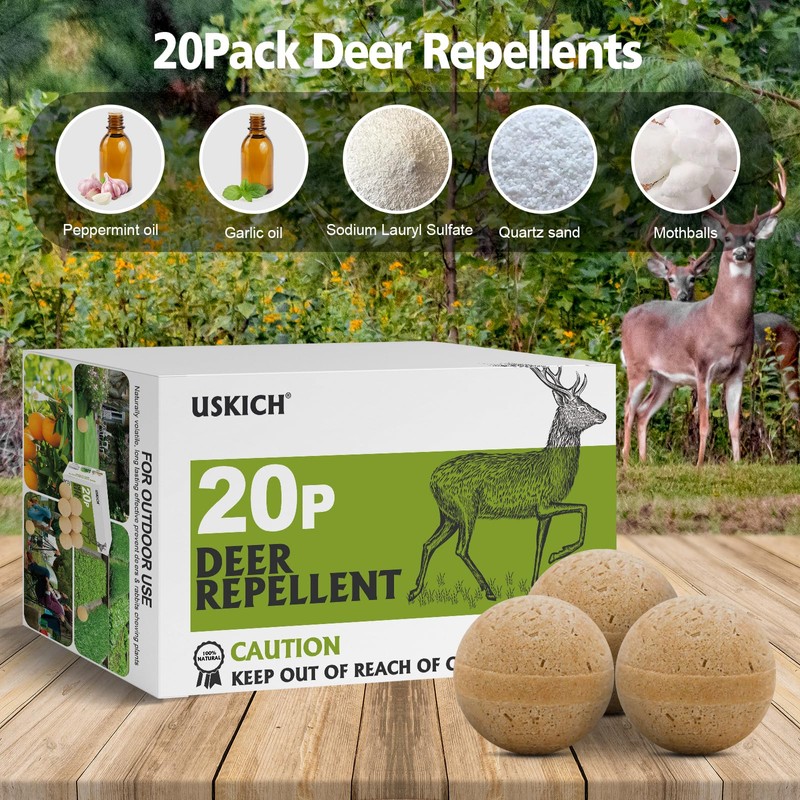 20 Pack Deer Repellent, Rabbit Repellent, Deer Deterrent, Powerful Deer
