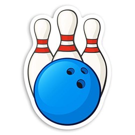2 x 10cm Ten Pin Bowling Vinyl Stickers - Ball Sports Fun Laptop Sticker #30835 (10cm Tall)