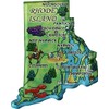 Flagline Rhode Island - Acrylic State Map Refrigerator Magnet