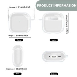 AirPods 4 Case Clear, Airpod Cleaning Kit, Clear Airpod Case, Transparent Case Compatible with AirPods 4, With Cleaning Kit, Soft Protective Case with Lanyard, Dustproof and Wear-Resistant (Clear)