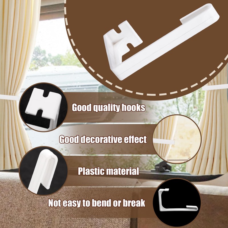 6 Pack RV Curtain Clips, Plastic Camper Curtain Track Clips
