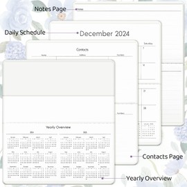 Zuozee Pocket Calendar 2025-2026, Small Pocket Planner 2025 for Purse - 3.5”×6.5” - From July 2024- December 2026, Daily Monthly PVC Agenda for Planning