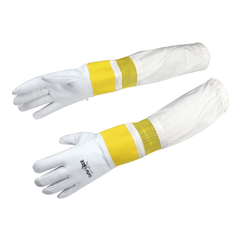 SAFTA Premium Quality Cowhide Beekeeping Gloves, Bee keepers Gloves for