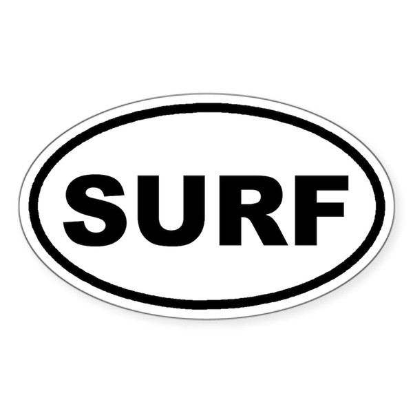 CafePress SURF Surfing Euro Oval Sticker Oval Car Bumper Sticker