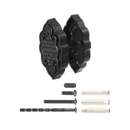 PATIKIL Door Hole Cover Plate 67x34 mm Zinc Alloy Vintage Deadbolt Knob Hole Repair Fits Doors 30mm to 120mm Thick for Hole Filling Decor, Black