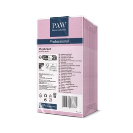 PAW - Airlaid Napkins - Fabric-Like (1/8 Pocket) I Pack of 25 I Ideal for Wedding, Christening, Communion, Birthday I High-Quality Table Decoration Fabric Napkins - Plain Pink I Monol Colour Light