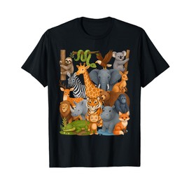 Zoo Animals Wildlife Safari Jungle Birthday Party Boys Girls T-Shirt