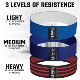 PFX Sports Widerstandsbänder für Damen, Gesäßbänder für Booty, Bänder für Kniebeugenübungen, elastisch, widerstandsfähig als Gewichtsverlust-Workout-Ausrüstung, Fitness-Zubehör für Beine (Schwarz und