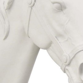 Lilie 14 Inch Horse Head Bust Statuette, Wall Mount Design, Resin, White
