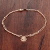 Kim Johanson Stainless Steel Rose Gold Rose Anklet For Women