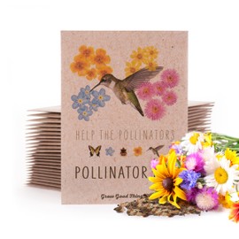 Bentley Wildflower Mix, Pre Filled Hummingbird Packets, 25 Annual Flower Packs, Perfect Eco-Friendly Gift for DIY Gardeners or New Homeowners, Non GMO Seeds